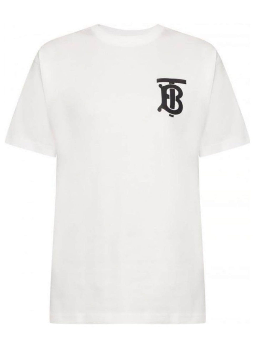 Burberry White T-Shirt with Black Monogram Chest Logo